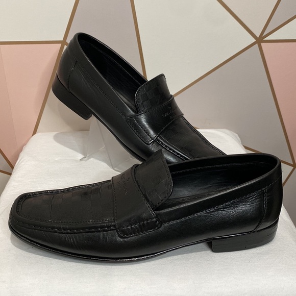 LOUIS VUITTON MENS LOAFERS LV LOGO INFINITE DAMIER SHOES 8.5US/7.5LV - Picture 9 of 11